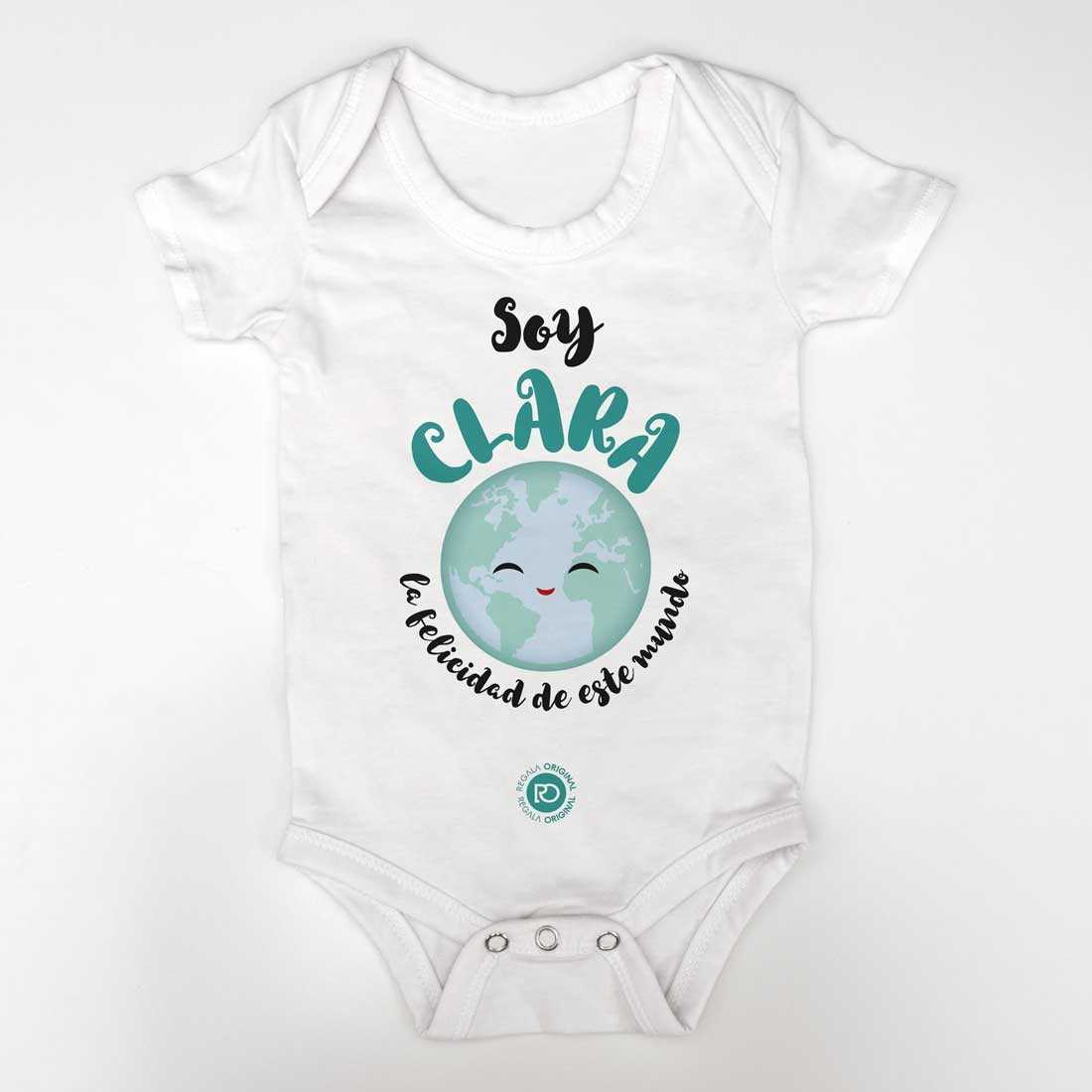 Body bebé original personalizado verde mundo | Regala